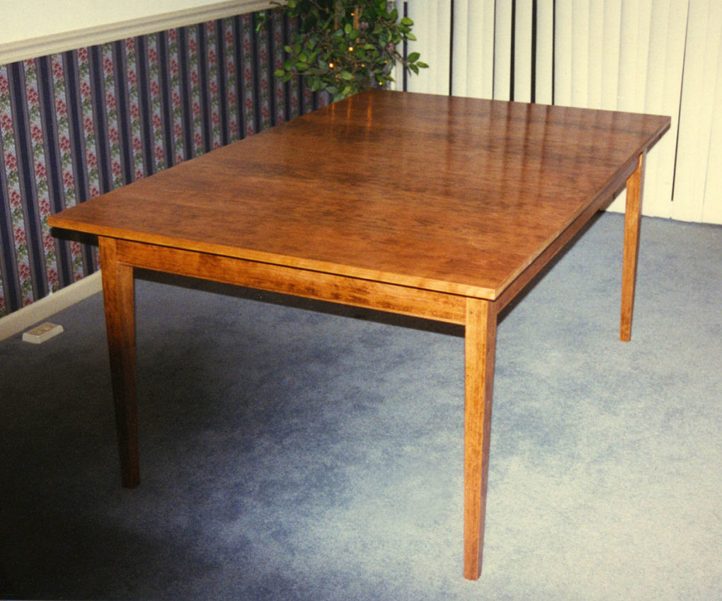 hand-made wood table