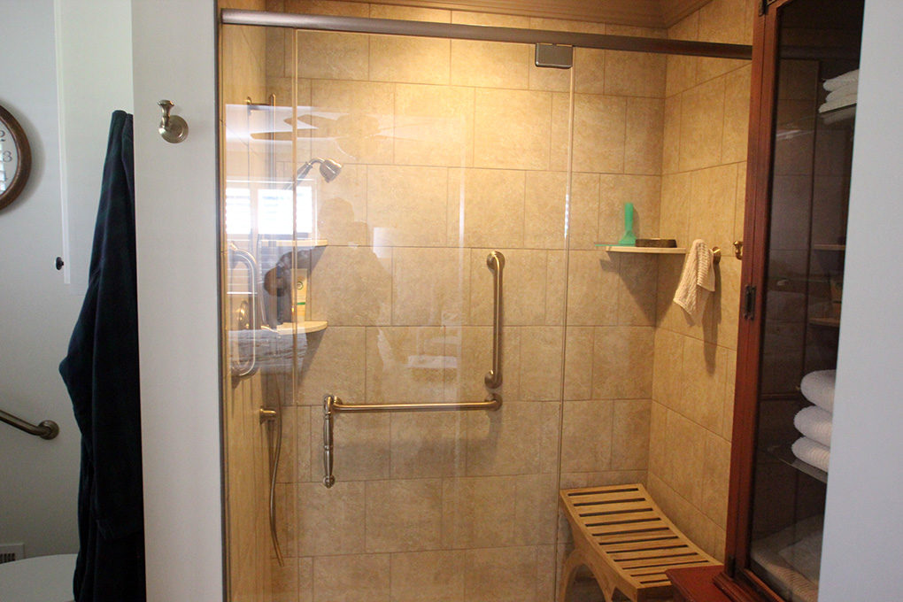 master bath renovation glass shower